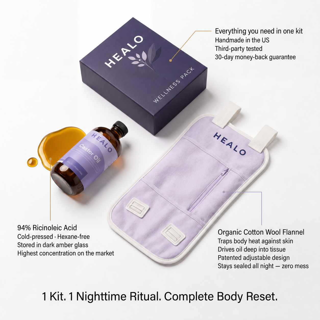Healo Premium Castor Oil Kit